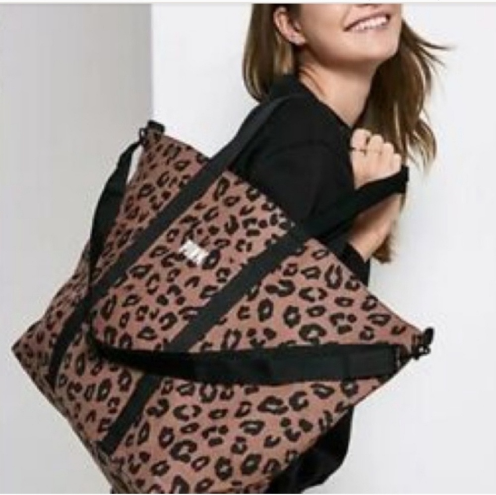 Victoria's Secret leopard print canvas tote